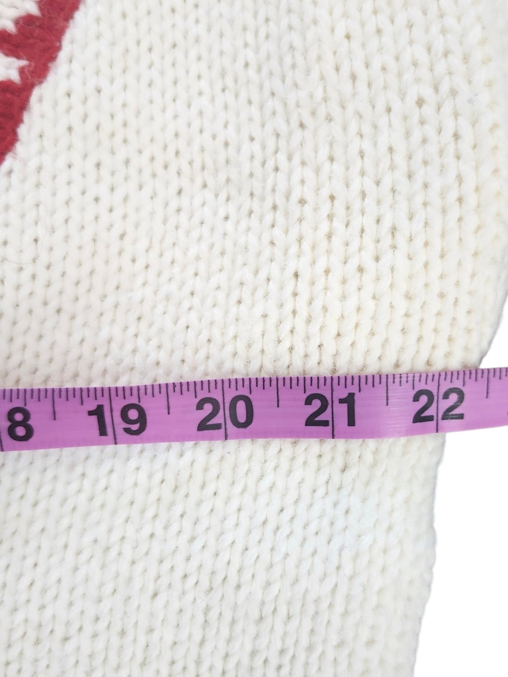 Vintage Nordic Fair Isle Sweater Red Cream Chunky Knit Ski Après Pullover Womens - Picture 7 of 8